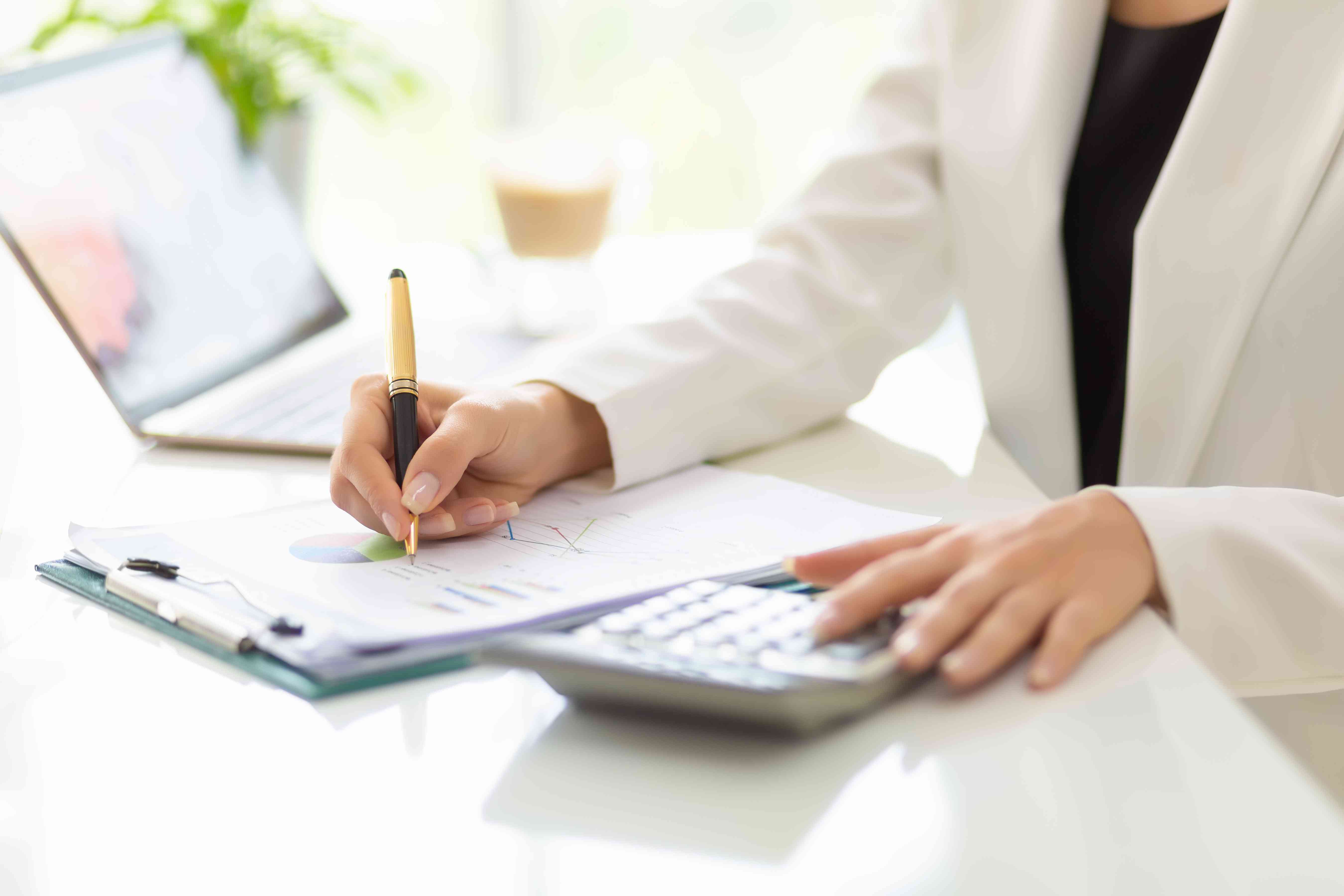 accountant working at desk