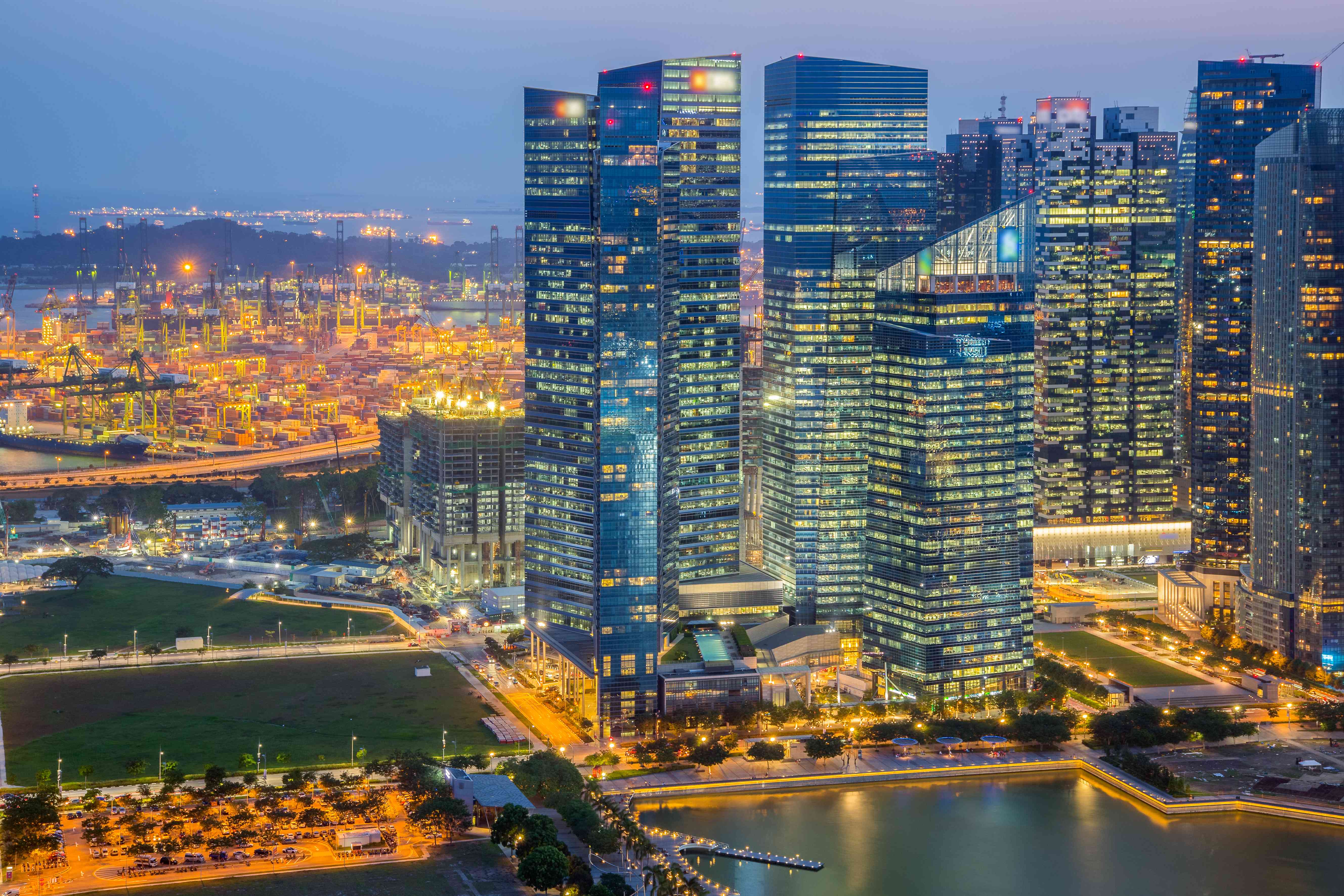 Skyscrapers in Singapore's financial district