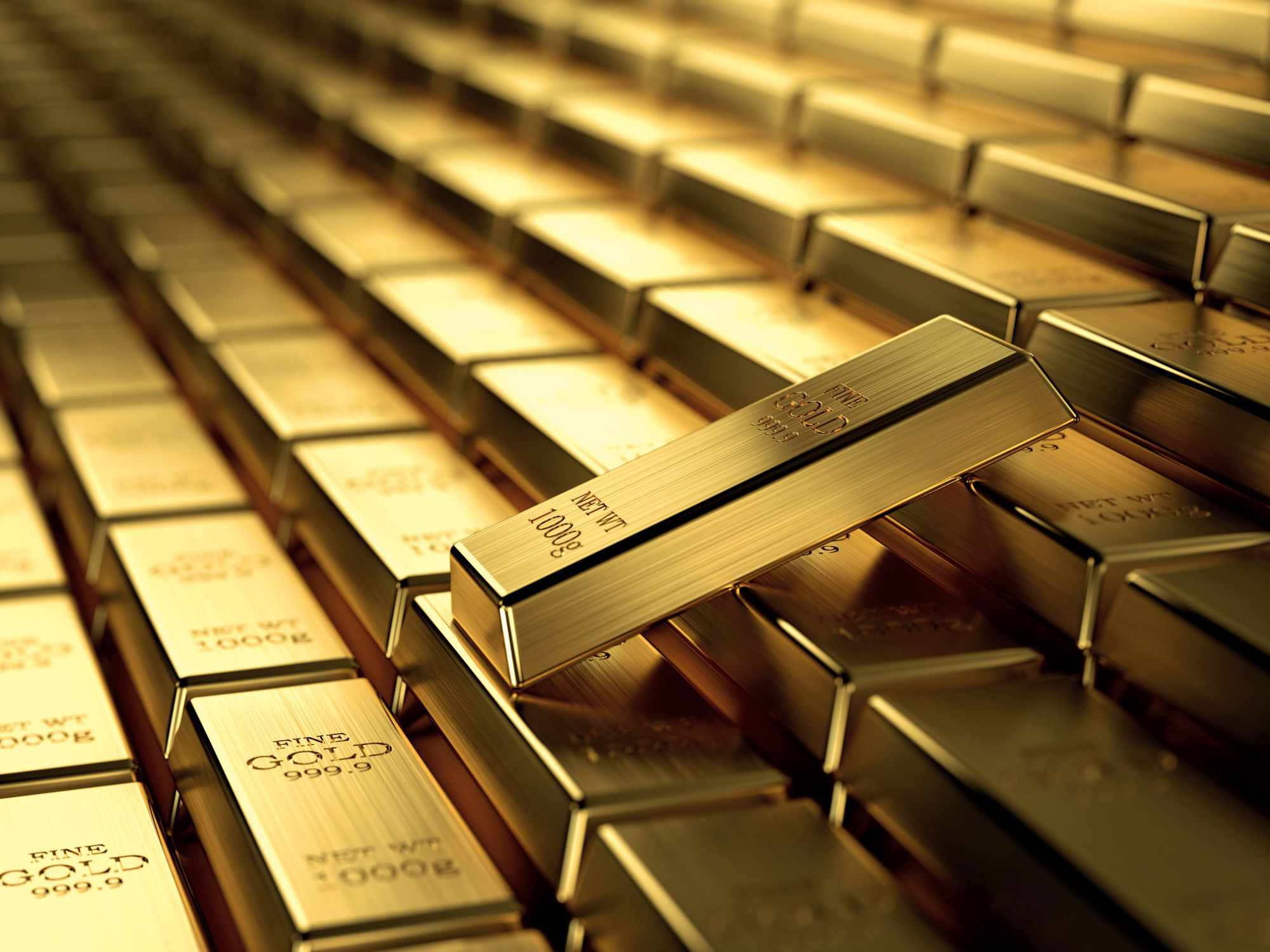 Stacked gold bars