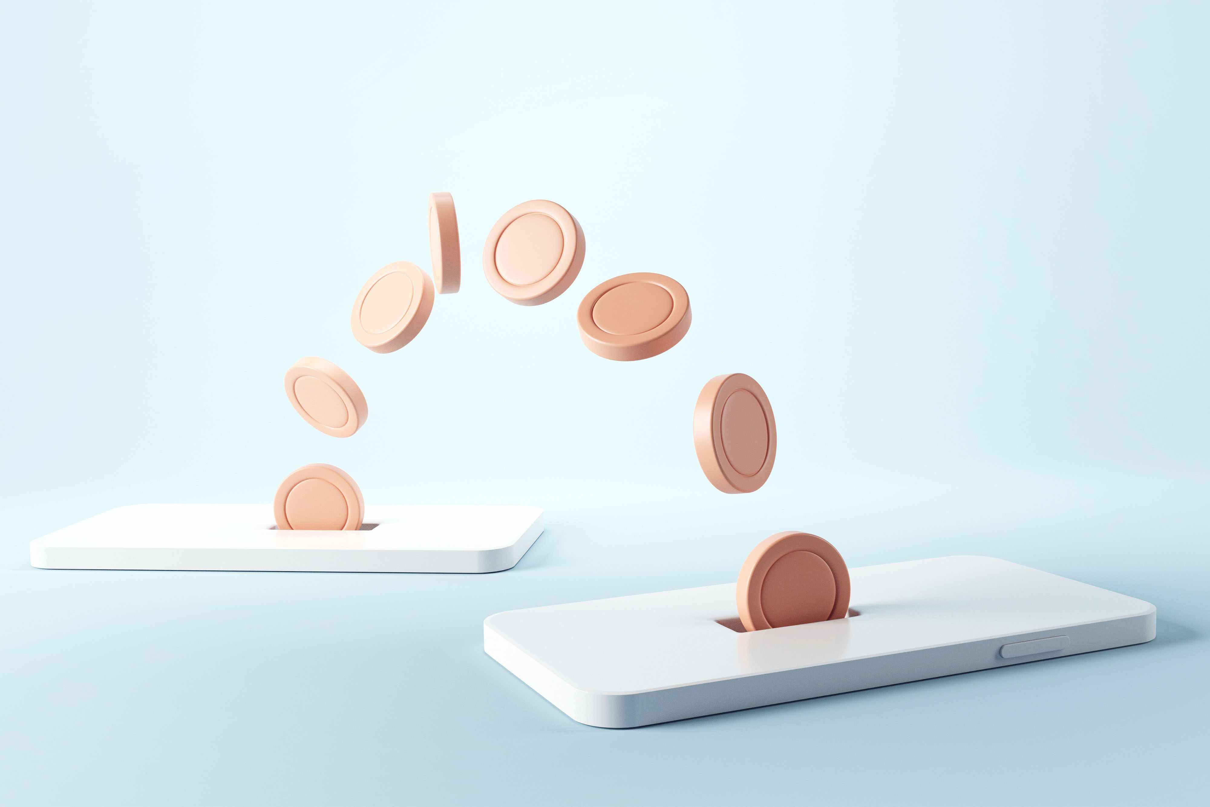 Coins moving from one mobile phone to other